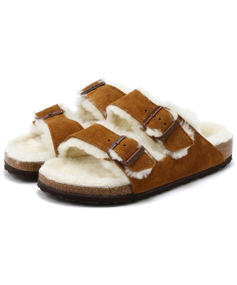 【OUTLET】【ビルケンシュトック】アリゾナ/ミンク スエードレザー シープスキン/サンダル メンズ