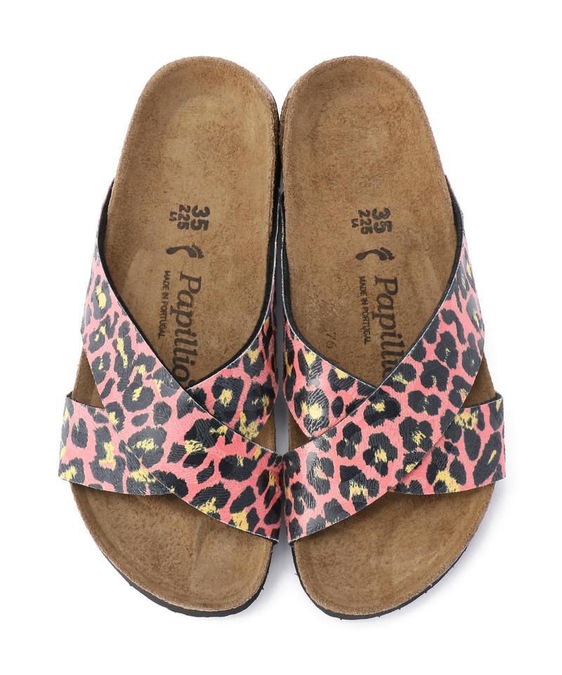 【OUTLET】【パピリオ】デイトナ プラットフォーム/レオパードコーラル ビルコフロー/サンダル レディース詳細画像1