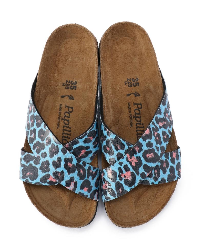 【OUTLET】【パピリオ】デイトナ プラットフォーム/レオパードブルー ビルコフロー/サンダル レディース詳細画像1