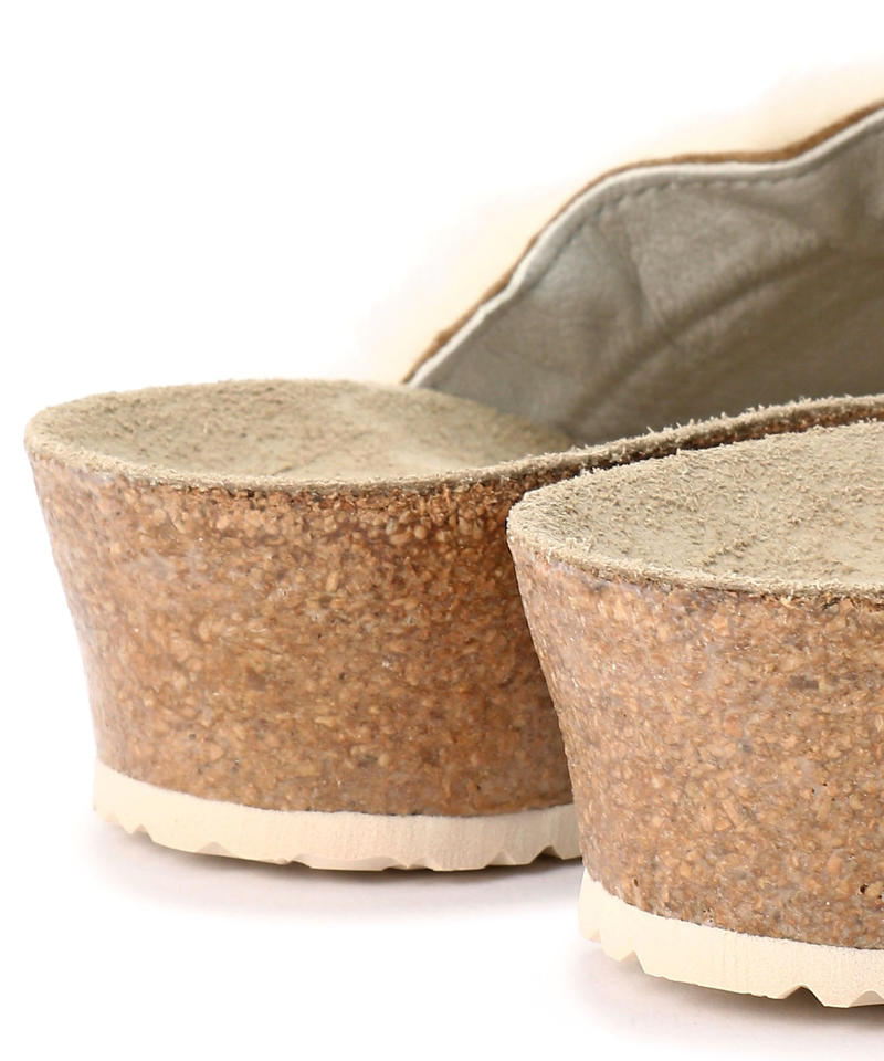 【OUTLET】【パピリオ】アンバー/コージーオフホワイト スエードレザー ファー/サンダル レディース詳細画像6