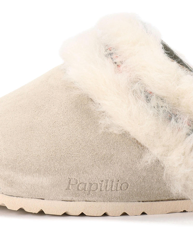 【OUTLET】【パピリオ】アンバー/コージーオフホワイト スエードレザー ファー/サンダル レディース詳細画像7