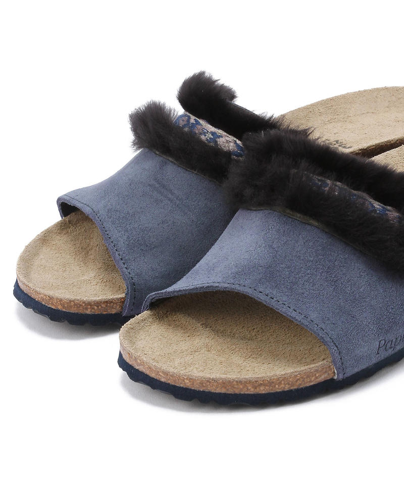 【OUTLET】【パピリオ】アンバー/コージーナイトブルー スエードレザー ファー/サンダル レディース詳細画像5