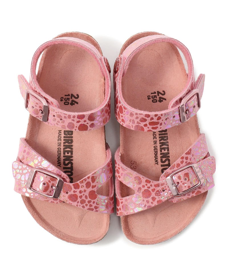 【OUTLET】リオ/メタリックストーンズ ピンク ビルコフロー/サンダル キッズ詳細画像1