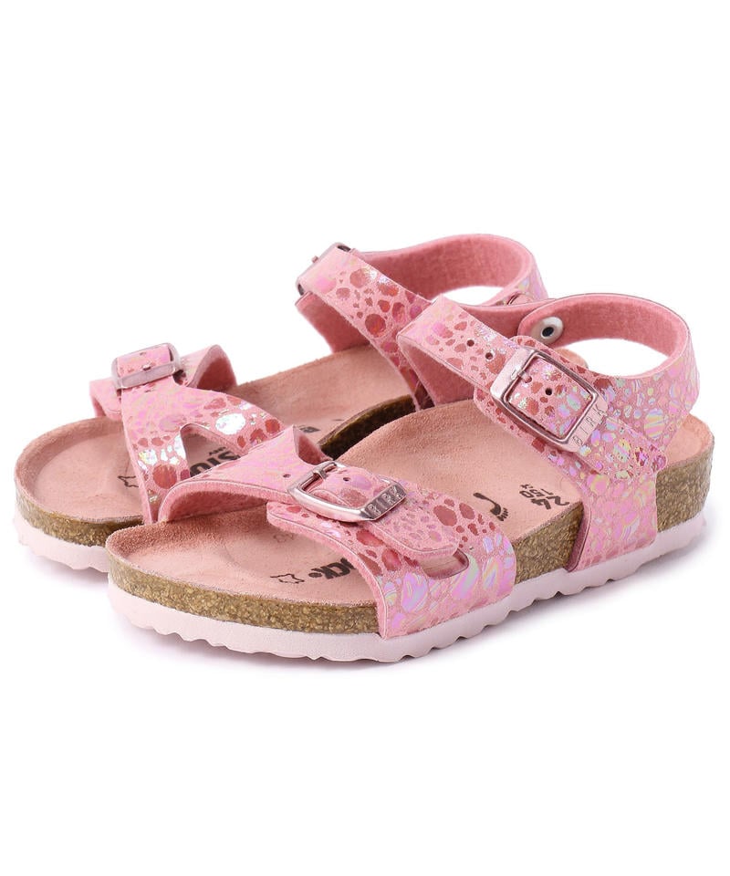 【OUTLET】リオ/メタリックストーンズ ピンク ビルコフロー/サンダル キッズ
