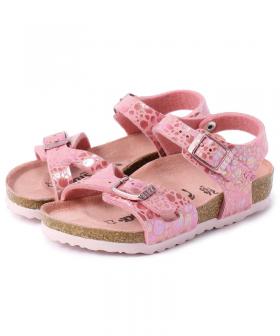 【OUTLET】リオ/メタリックストーンズ ピンク ビルコフロー/サンダル キッズ