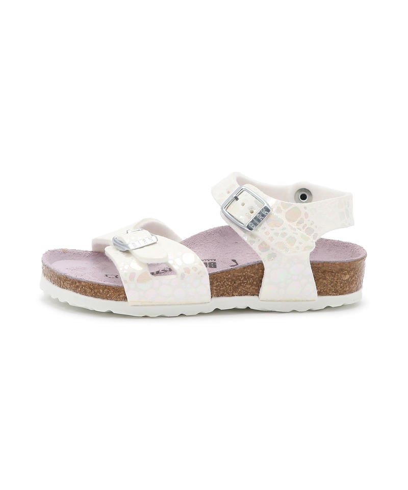 【OUTLET】【ビルケンシュトック】リオ/メタリックストーンホワイト マイクロファイバー /サンダル キッズ詳細画像2