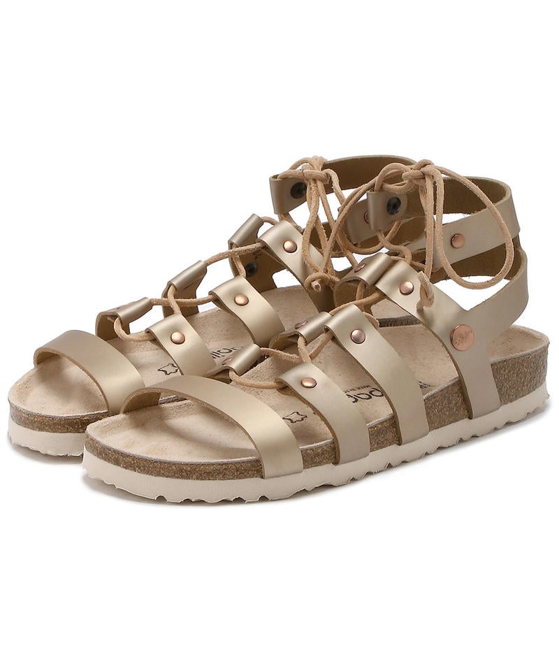 【OUTLET】【パピリオ】クレオ/フロステッド メタリックローズ ナチュラルレザー/サンダル レディース