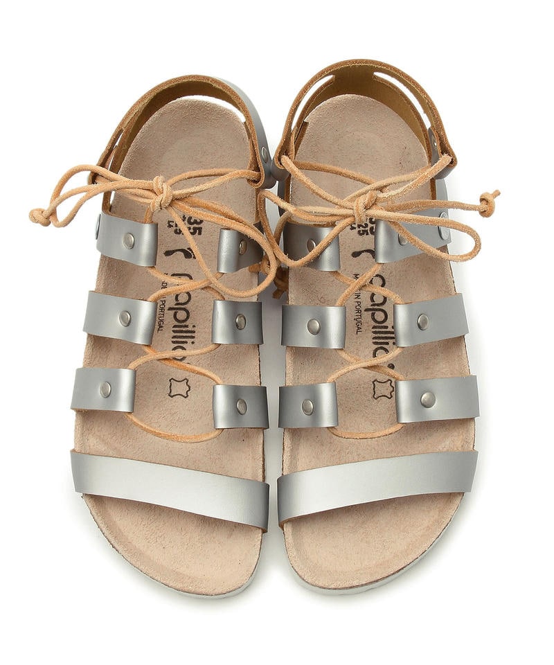 【OUTLET】【パピリオ】クレオ/フロステッド メタリックシルバー ナチュラルレザー/サンダル レディース詳細画像1