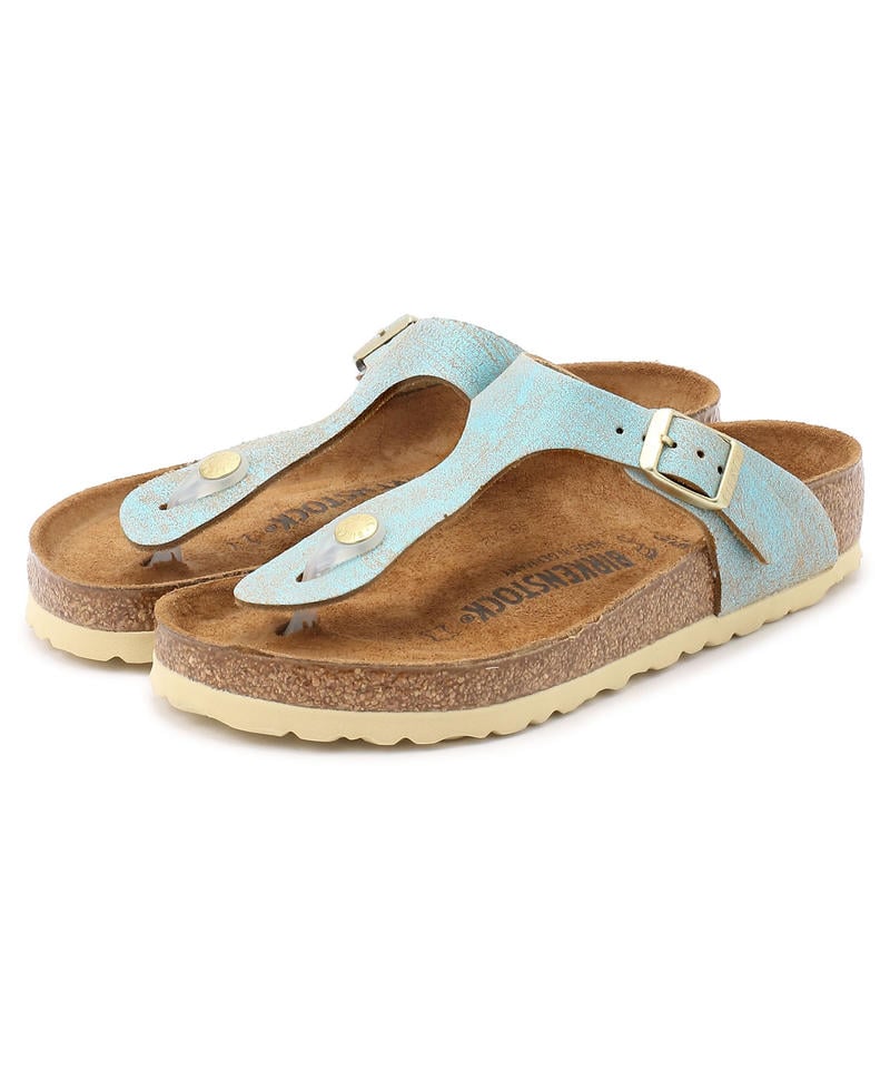 【OUTLET】【ビルケンシュトック】ギゼ/ウォッシュドメタリック アクア スエードレザー/サンダル レディース