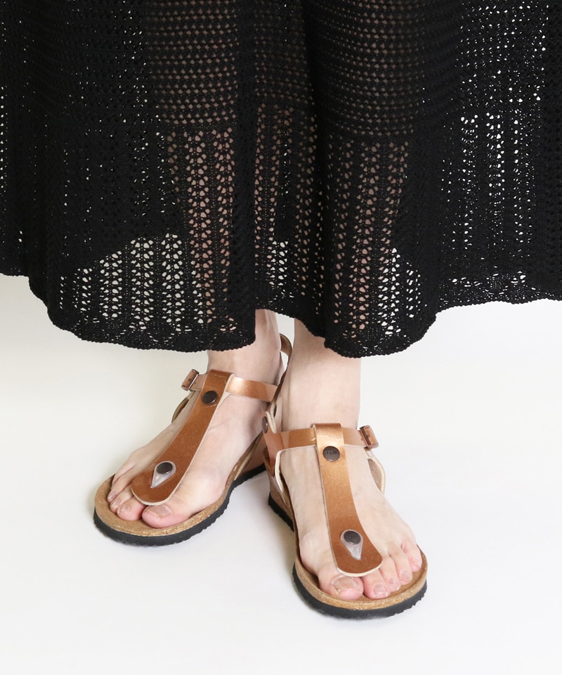 【OUTLET】【パピリオ】アシュレイ/メタリックライトカッパー ビルコフロー/サンダル レディース