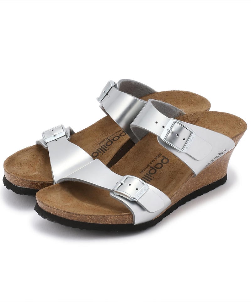 【OUTLET】【パピリオ】ドロシー/メタリックシルバー ビルコフロー/サンダル レディース