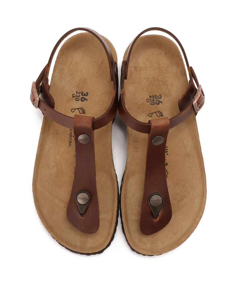 【OUTLET】【パピリオ】アシュレイ/コニャック ナチュラルレザー/サンダル レディース詳細画像1