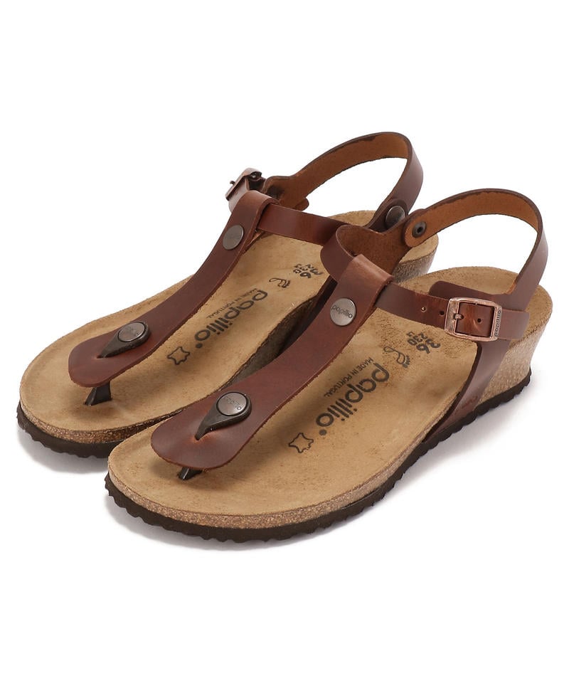 【OUTLET】【パピリオ】アシュレイ/コニャック ナチュラルレザー/サンダル レディース