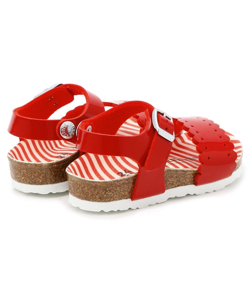 【OUTLET】【ビルケンシュトック】リサ/パテントノーティカルストライプ レッド ビルコフロー/サンダル キッズ詳細画像4