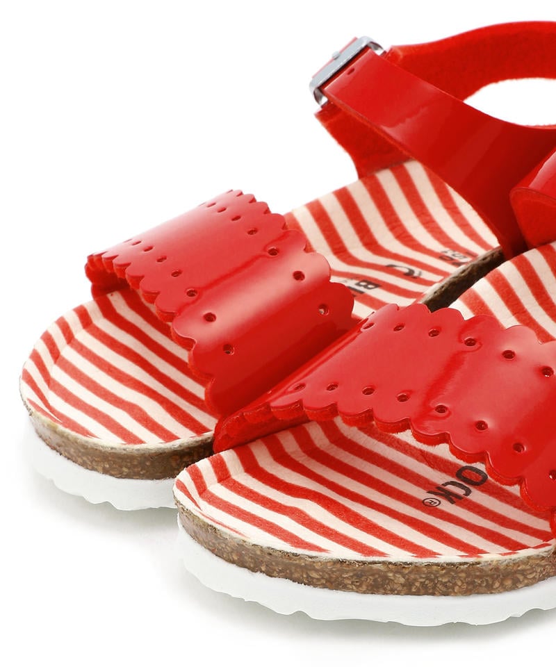 【OUTLET】【ビルケンシュトック】リサ/パテントノーティカルストライプ レッド ビルコフロー/サンダル キッズ詳細画像5