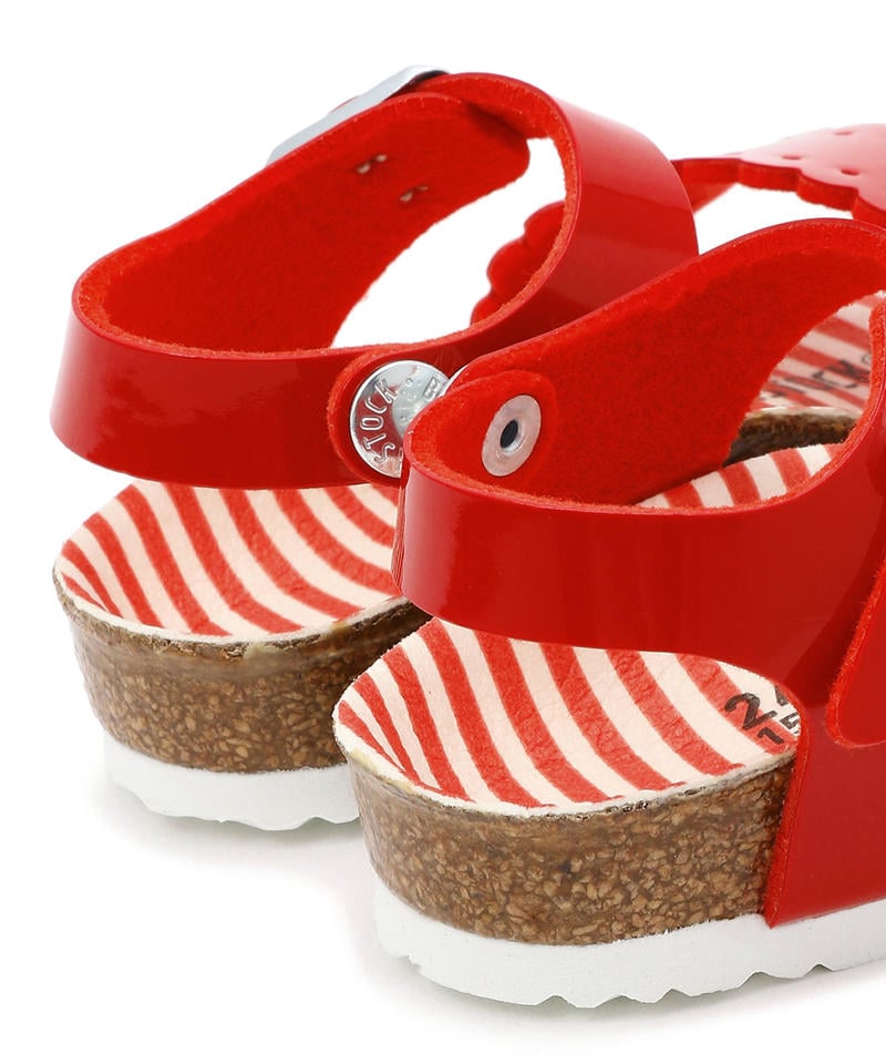 【OUTLET】【ビルケンシュトック】リサ/パテントノーティカルストライプ レッド ビルコフロー/サンダル キッズ詳細画像6