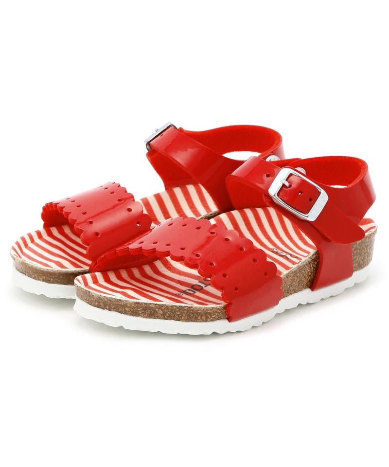 【OUTLET】【ビルケンシュトック】リサ/パテントノーティカルストライプ レッド ビルコフロー/サンダル キッズ