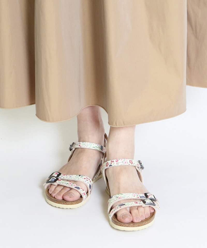 【OUTLET】【パピリオ】ラナ/メドゥフラワーズベージュ ビルコフロー/サンダル レディース