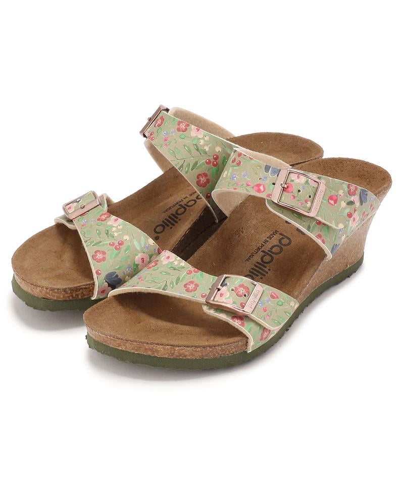 【OUTLET】【パピリオ】ドロシー/メドゥフラワーズカーキ ビルコフロー/サンダル レディース