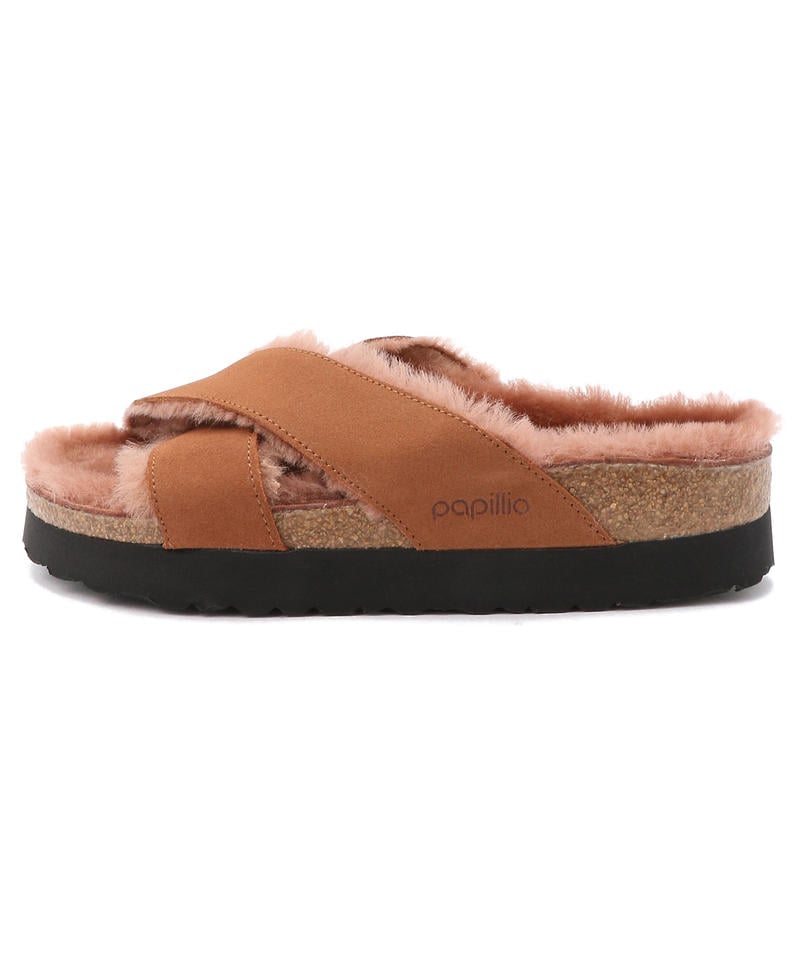 【OUTLET】【パピリオ】デイトナ/テラコッタ シープスキン シアリング スエードレザー/サンダル レディース詳細画像2