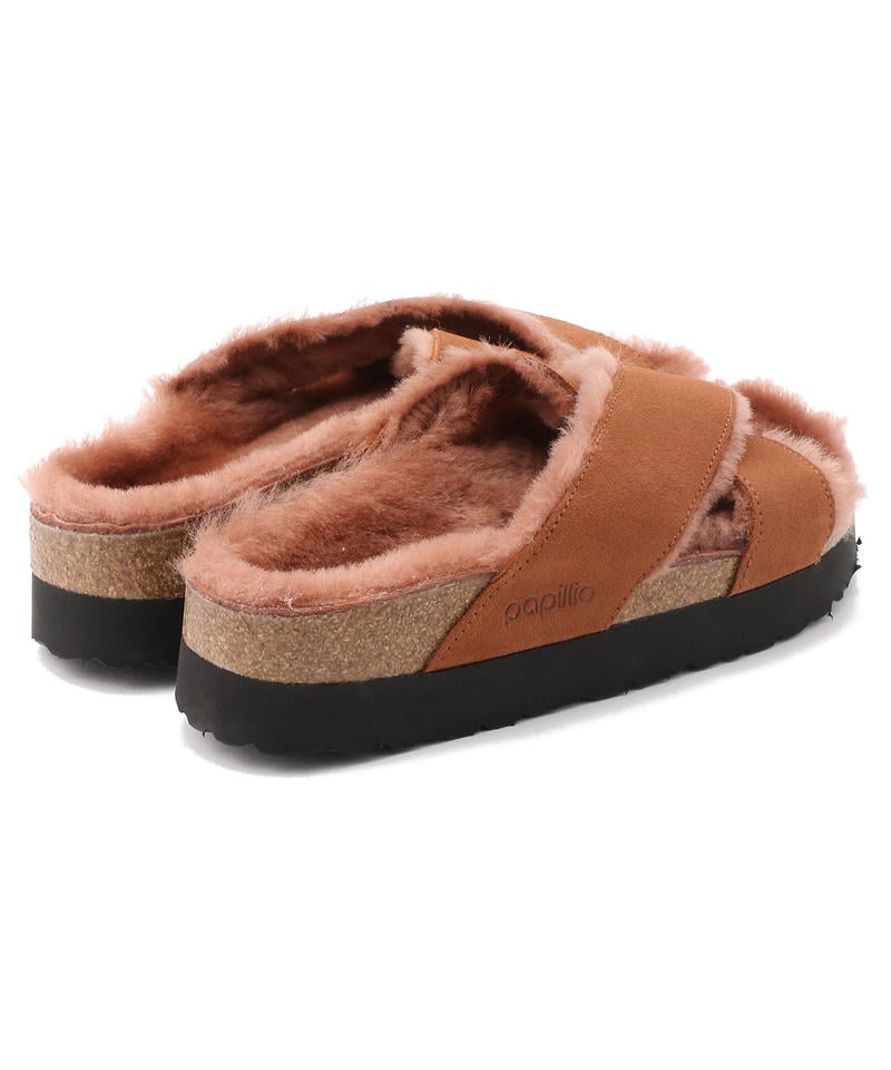 【OUTLET】【パピリオ】デイトナ/テラコッタ シープスキン シアリング スエードレザー/サンダル レディース詳細画像4