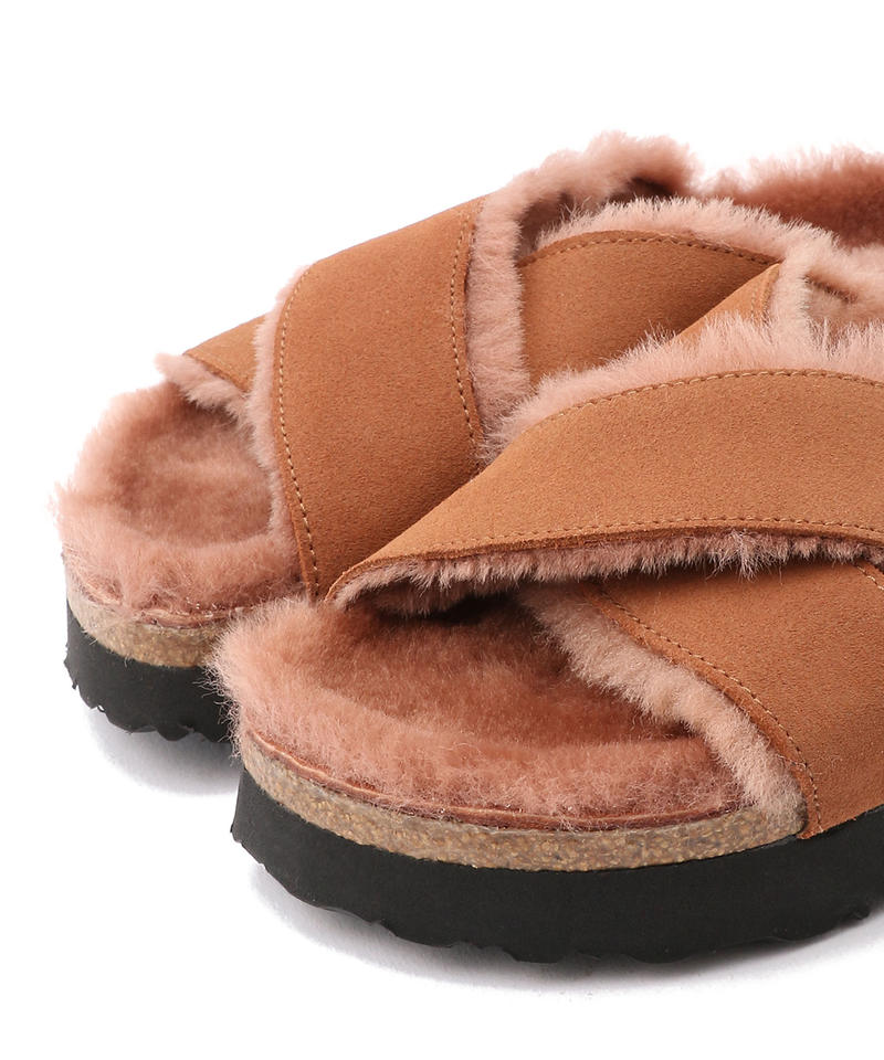 【OUTLET】【パピリオ】デイトナ/テラコッタ シープスキン シアリング スエードレザー/サンダル レディース詳細画像5