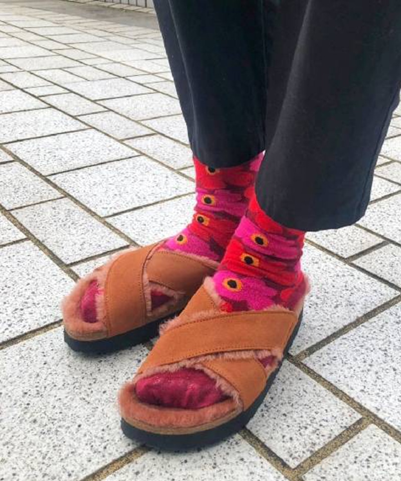 【OUTLET】【パピリオ】デイトナ/テラコッタ シープスキン シアリング スエードレザー/サンダル レディース詳細画像8