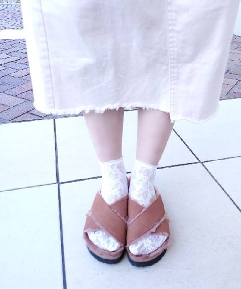 【OUTLET】【パピリオ】デイトナ/テラコッタ シープスキン シアリング スエードレザー/サンダル レディース詳細画像9