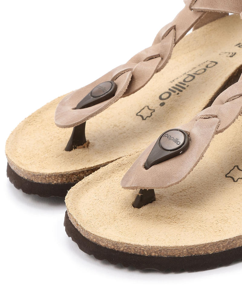 【OUTLET】【パピリオ】アシュレイ ブレイディド/タバコ オイルドレザー/サンダル レディース詳細画像5