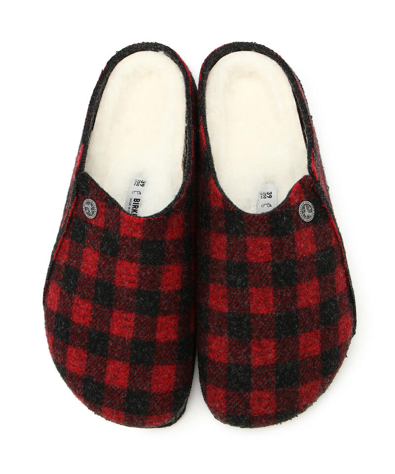 【OUTLET】【ビルケンシュトック】ツェルマット シアリング/プレイドレッド フェルト/ルームシューズ メンズ詳細画像1