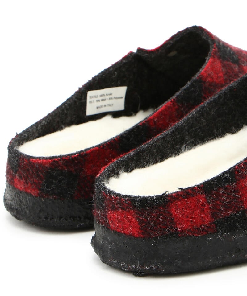 【OUTLET】【ビルケンシュトック】ツェルマット シアリング/プレイドレッド フェルト/ルームシューズ メンズ詳細画像6