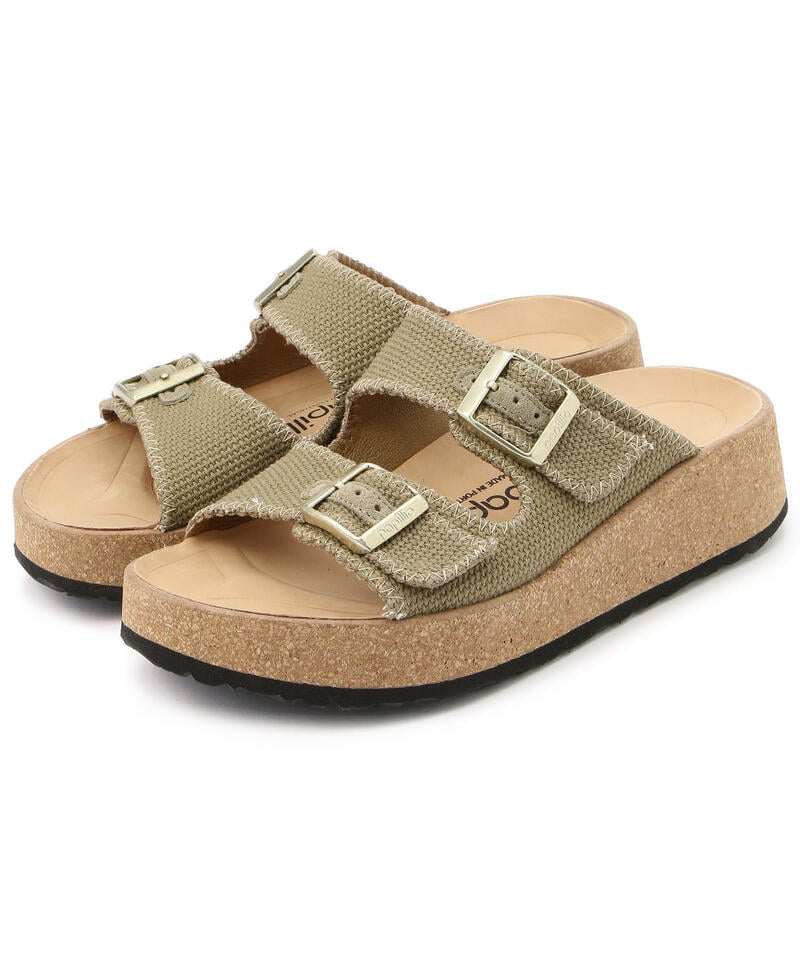 【OUTLET】【パピリオ】ガブリエラ/フェイディドカーキ テキスタイル/サンダル レディース