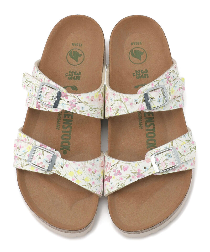 【OUTLET】【ビルケンシュトック】シドニー ヴィーガン/ウォーターカラーフラワーホワイト ビルコフロー/サンダル詳細画像1