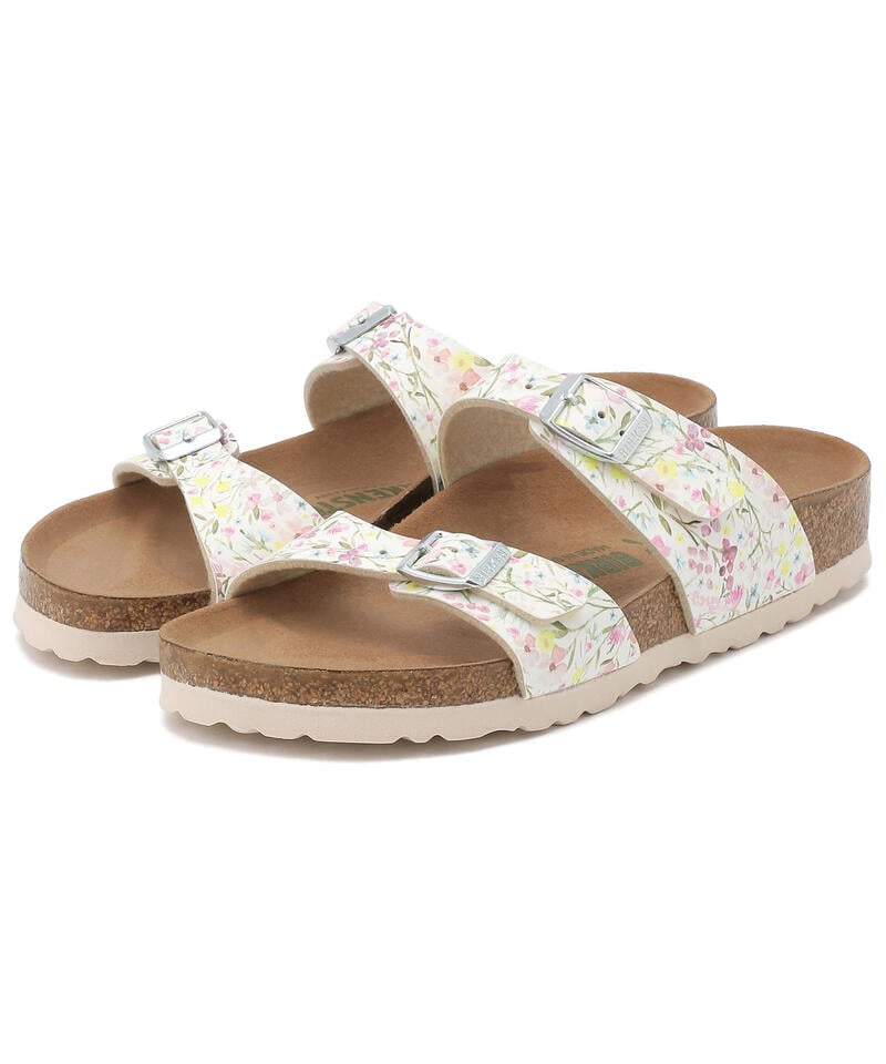 【OUTLET】【ビルケンシュトック】シドニー ヴィーガン/ウォーターカラーフラワーホワイト ビルコフロー/サンダル