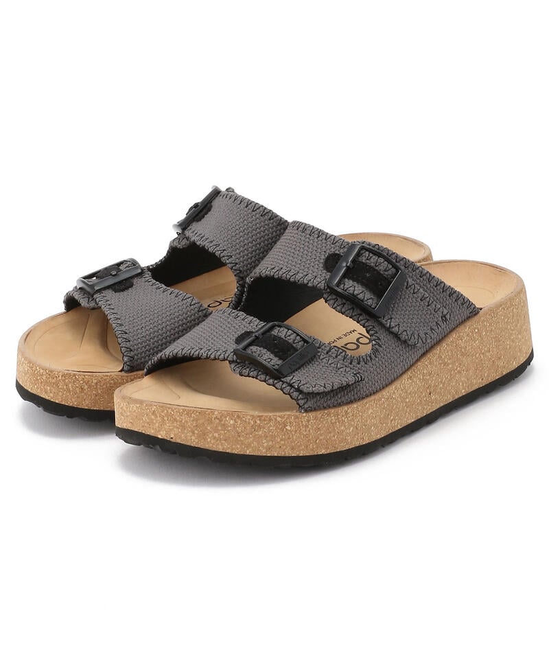 【OUTLET】【パピリオ】ガブリエラ/アンスラジット テキスタイル キャンバス/サンダル レディース