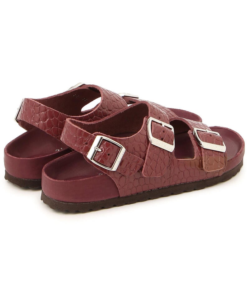 【OUTLET】【ビルケンシュトック】ミラノ ハーフエクスクィジット/チョコレート レプタイルエンボスレザー詳細画像4