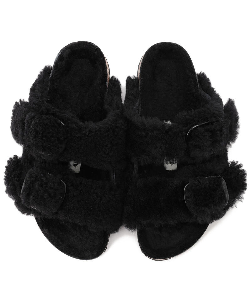 【OUTLET】【ビルケンシュトック】アリゾナ ビッグバックル テディ/ブラック ファー/サンダル レディース詳細画像1