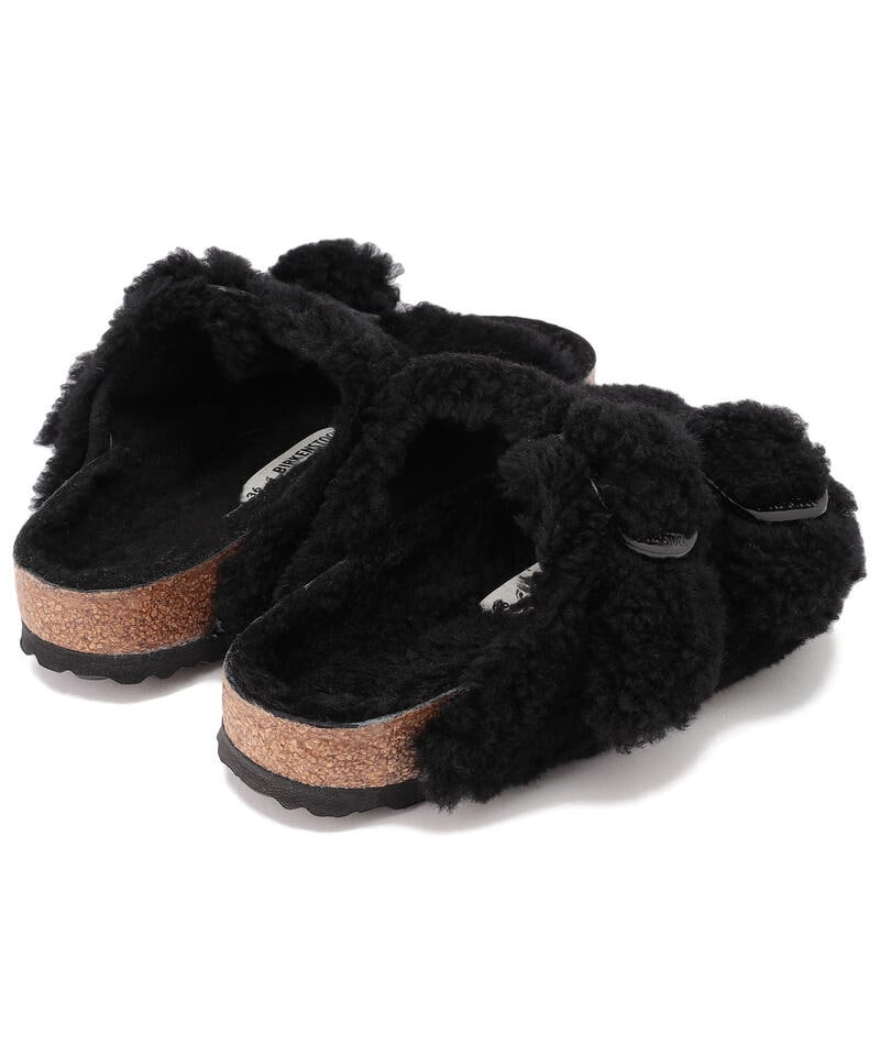【OUTLET】【ビルケンシュトック】アリゾナ ビッグバックル テディ/ブラック ファー/サンダル レディース詳細画像4