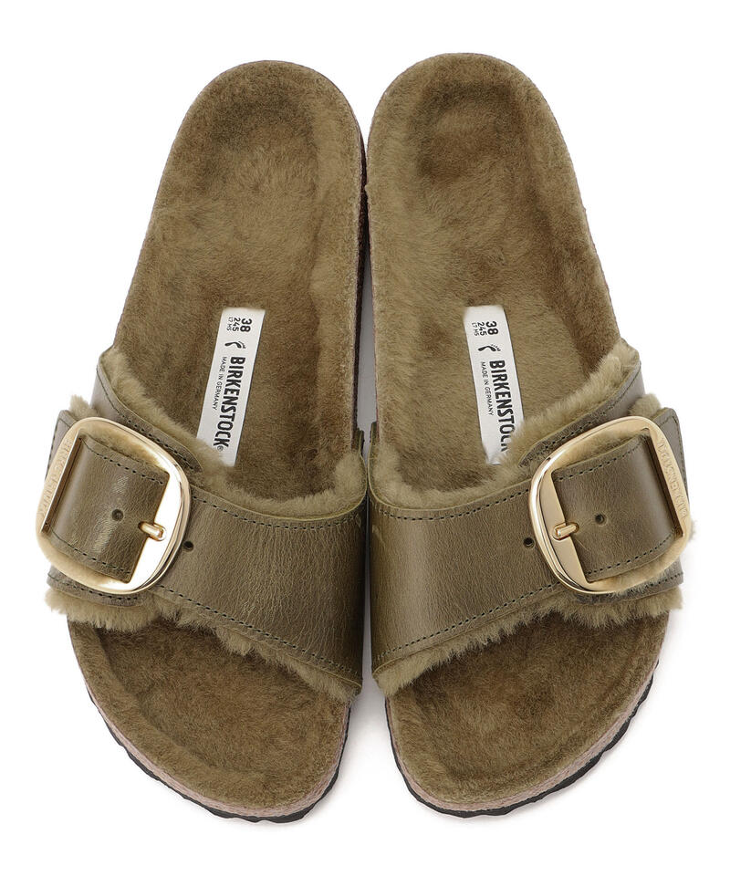 【OUTLET】【ビルケンシュトック】マドリッド ビッグバックル シアリング/オリーブ/サンダル レディース詳細画像1
