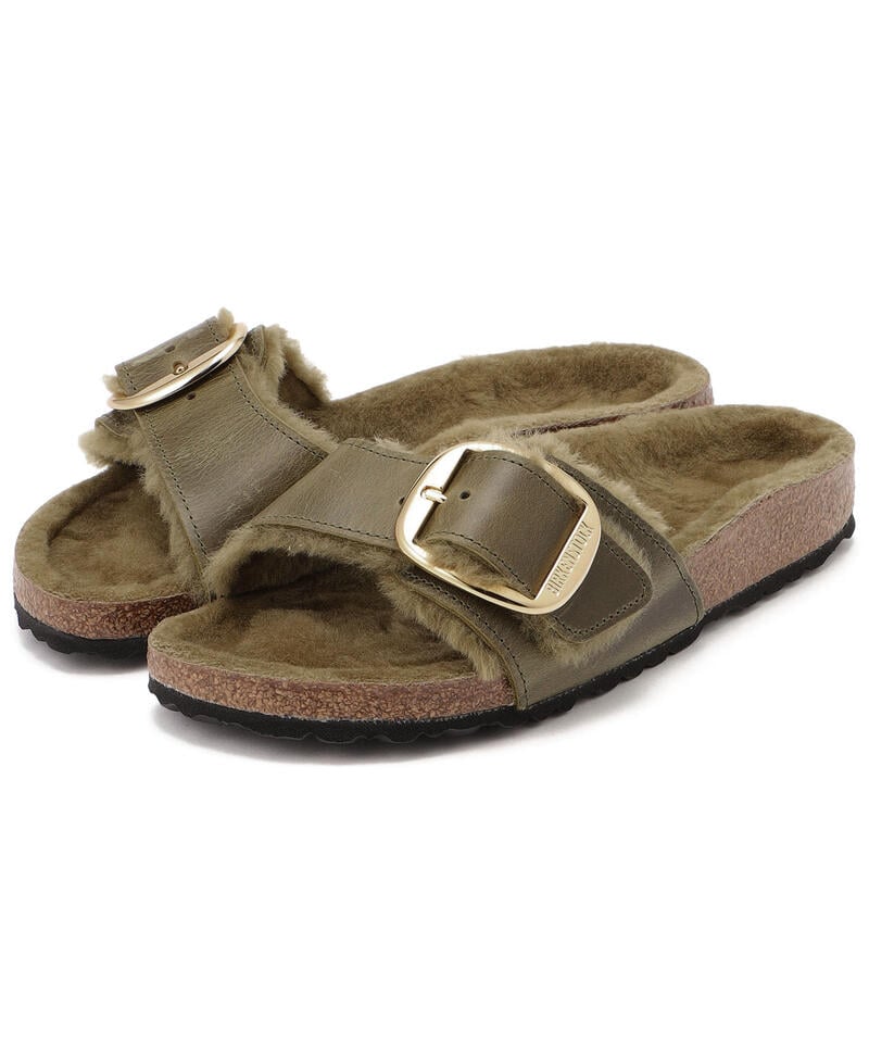 【OUTLET】【ビルケンシュトック】マドリッド ビッグバックル シアリング/オリーブ/サンダル レディース