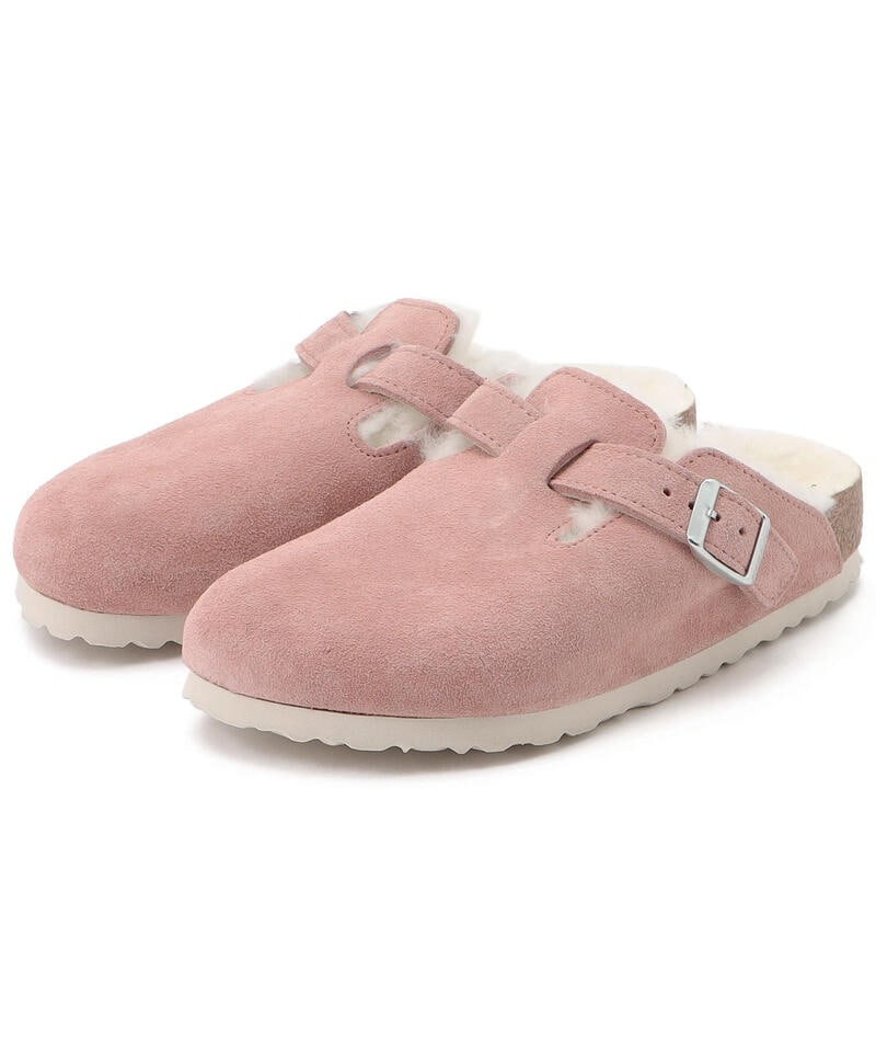【OUTLET】【ビルケンシュトック】ボストン/ピンククレイ スエードレザー シアリング/クロッグ レディース