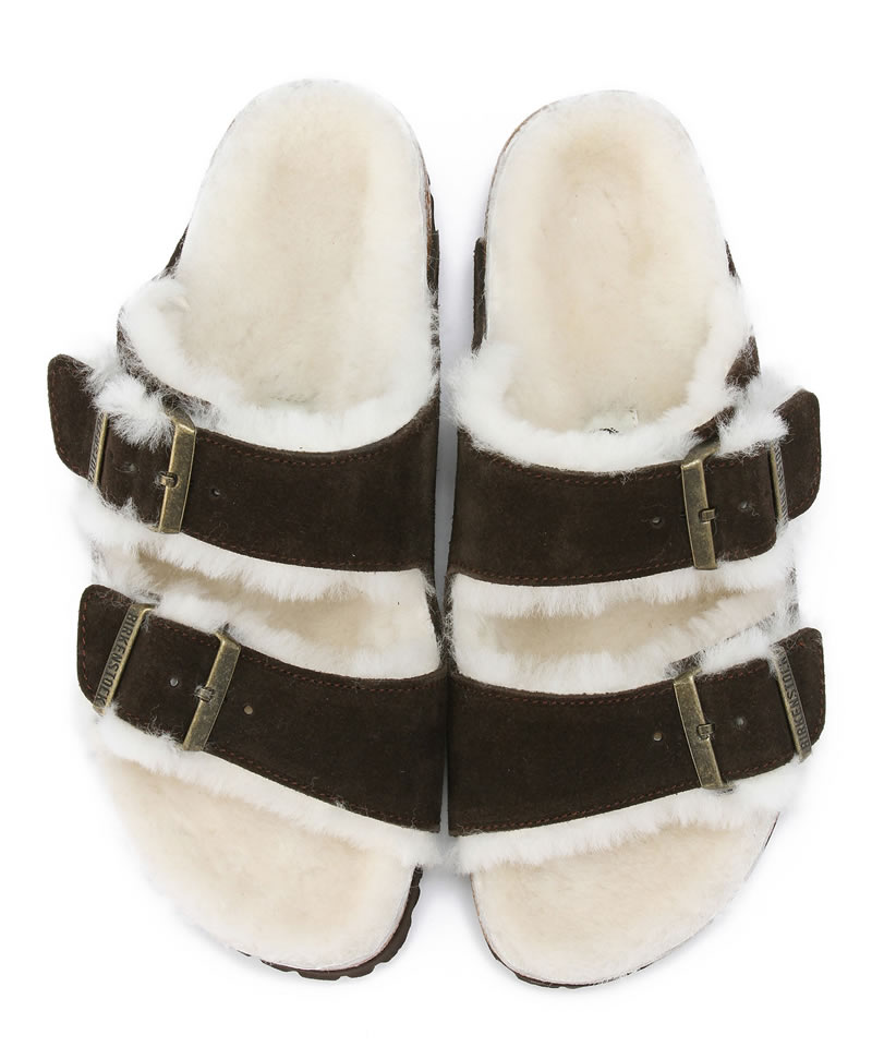 【OUTLET】【ビルケンシュトック】アリゾナ/モカ スエードレザー ファー/サンダル メンズ/ARIZONA詳細画像1