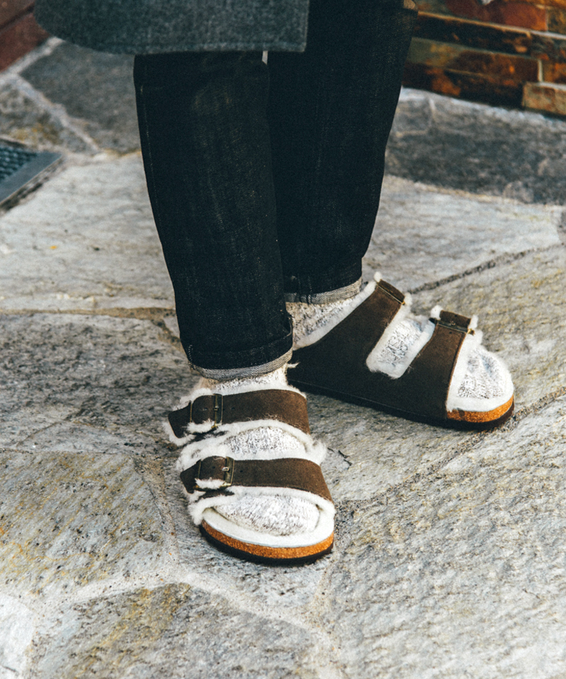 【OUTLET】【ビルケンシュトック】アリゾナ/モカ スエードレザー ファー/サンダル メンズ/ARIZONA