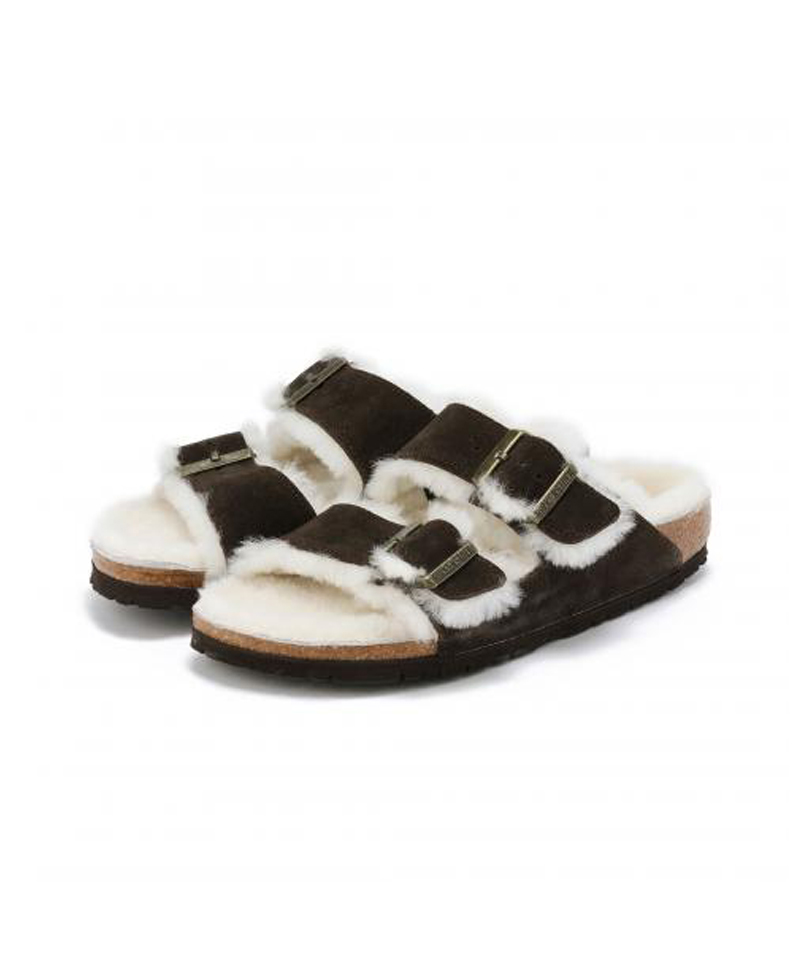 【OUTLET】【ビルケンシュトック】アリゾナ/モカ スエードレザー ファー/サンダル レディース/ARIZONA詳細画像8
