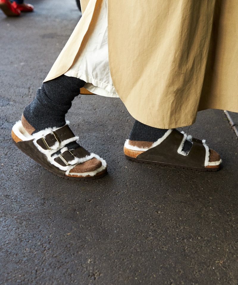 【OUTLET】【ビルケンシュトック】アリゾナ/モカ スエードレザー ファー/サンダル レディース/ARIZONA