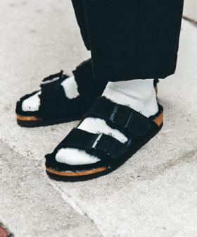 【OUTLET】【ビルケンシュトック】アリゾナ/ブラック スエードレザー シープスキン/サンダル レディース