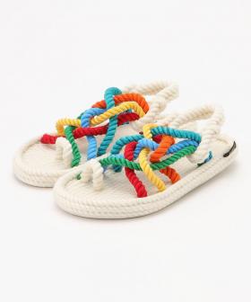 【BOHONOMAD】ケープポイント/ホワイト マルチカラー/サンダル メンズ レディース