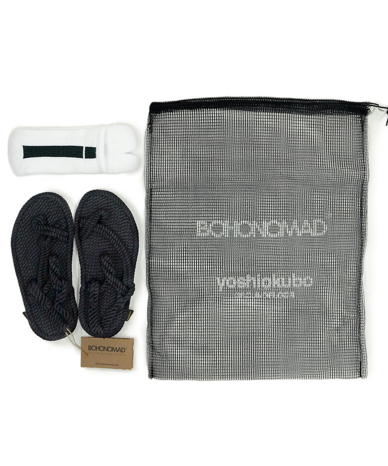 【BOHONOMAD】ボホノマド x ヨシオクボ/ブラック ホワイト/サンダル メンズ/HAWAII BOHONOMAD x yoshiokubo