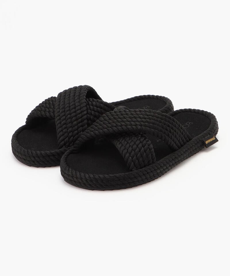 【BOHONOMAD】バルセロナ メモリーフォームスリッパ/ブラック ポリプロピレン/サンダル