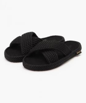 【BOHONOMAD】バルセロナ メモリーフォームスリッパ/ブラック ポリプロピレン/サンダル